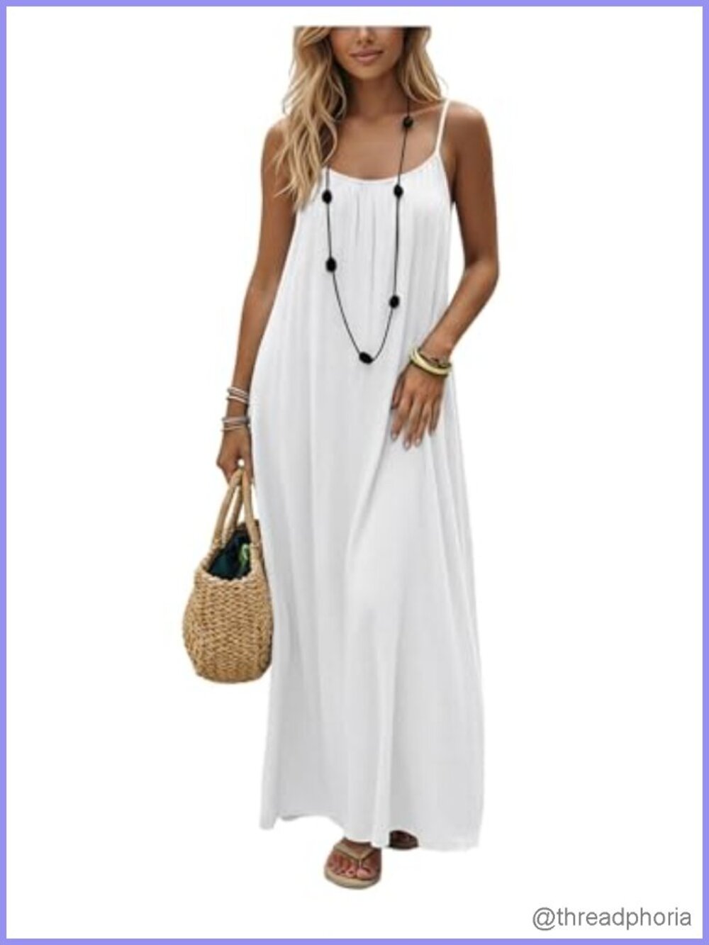 Women's Open Back Spaghetti Strap Backless Maxi Dress Flowy Sundress